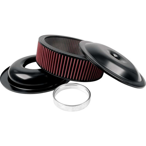 Allstar Performance ALL25923 Lightweight 14in. Aluminum Air Cleaner it, Black, 4in. Washable Element