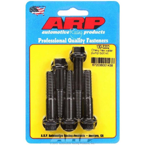 ARP 130-3202 BBC Water Pump Bolts, Hex Head, w/ Washers, Chromoly, Black Oxide, Kit