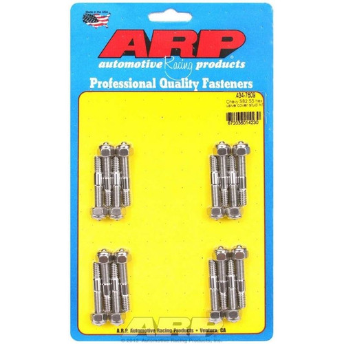 ARP 434-7609 SBC Valve Cover Stud Kit, 1.800 in. Long, Hex Head, Stainless Steel, Set of 16