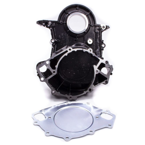 Ford M-6059-460 Big Block Ford Timing Cover, 1-piece, Aluminum, Black Powdercoat, Each