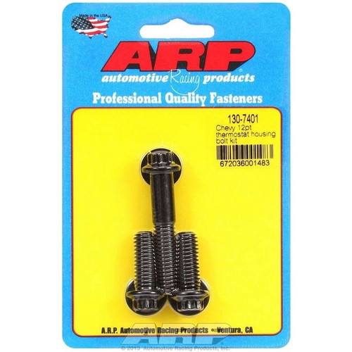 ARP 130-7401 BBC Thermostat Housing Bolts, 12-Point, 3/8 in. Male, Chromoly, Set of 3