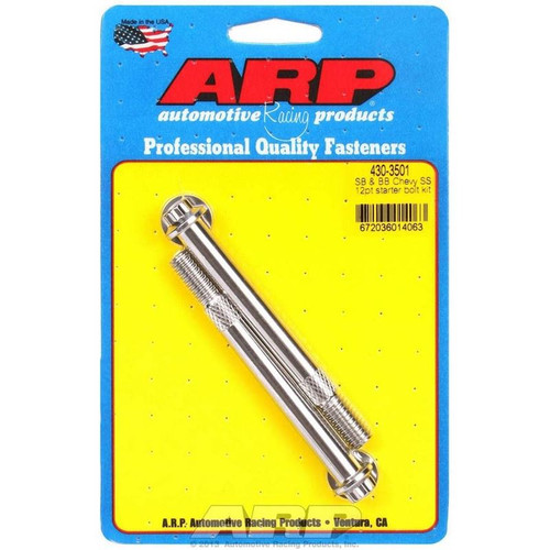 ARP 430-3501 BBC Starter Bolts, Full, 12-Point, 3.760 in. Long, ARP 300, Pair