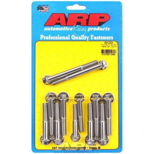 ARP 454-2004 Ford Cleveland, Intake Manifold Bolt Kit, 3/8-16 in. Thread, Stainless Steel