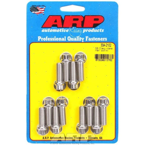 ARP 334-2102 SBC Intake Manifold Bolt Kit, 3/8-16 in. Thread, Stainless Steel