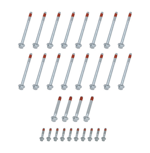 Allstar ALL87004 GM LS Gen III 1997-2003 Head Bolt Set, Hex Head, Steel, Zinc Oxide