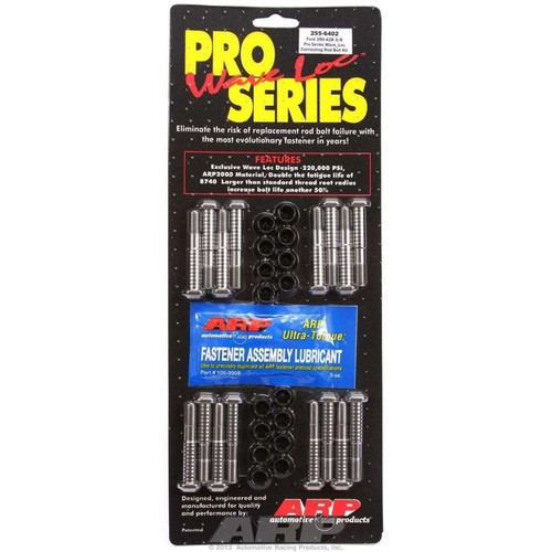 ARP 255-6402 BB Ford, Pro Connecting Rod Bolts, 12-Point, Wave-Loc, Chromoly, Set of 16