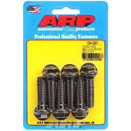 ARP 154-0901 SB Ford, Bellhousing Bolts, 1.500 in. Long, Hex, Steel, Black Oxide, Kit