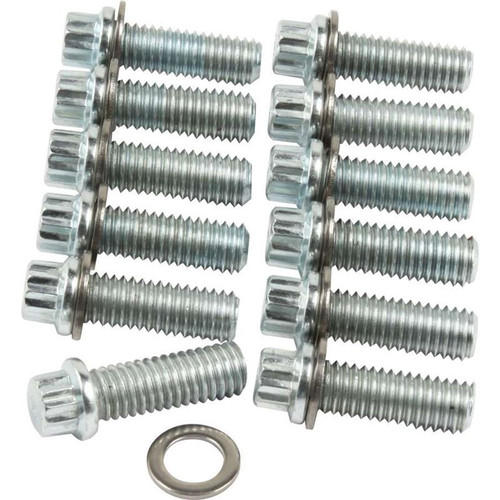 Allstar ALL87010 SBC/Mopar R/RB/LA series, Intake Bolt Kit, 12 Point. Zink, Set Of 12