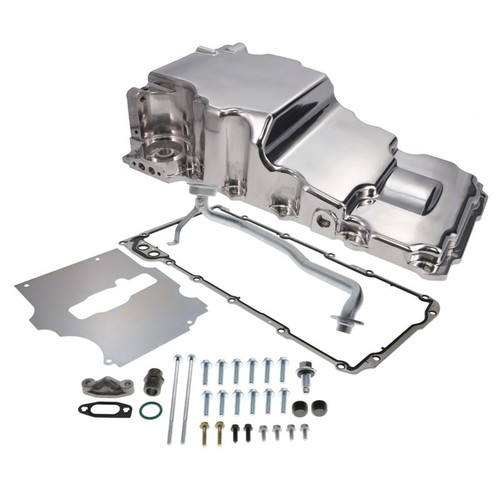 TSP 81075P Low-Profile Retro-Fit LSX Aluminum Rear Sump Oil Pan, Aluminum, Polished