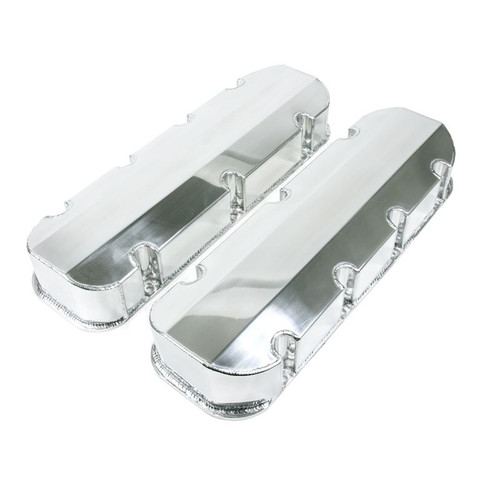 TSP JM8092-3P Chevy Big Block Short Bolt Fabricated Aluminum Valve Covers w/o Breather Holes Polished