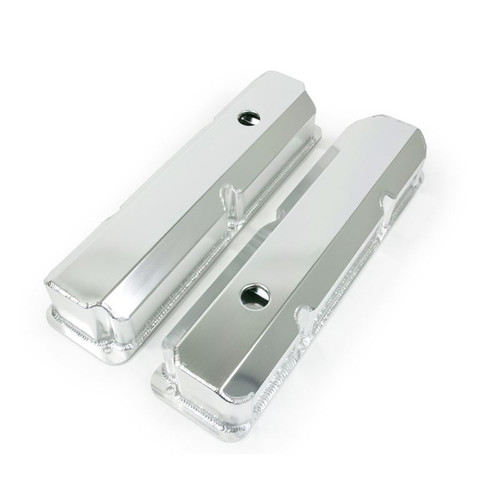 TSP JM8098-8CA Ford Big Block FE Fabricated Aluminum Valve Covers w/ Breather Holes Clear