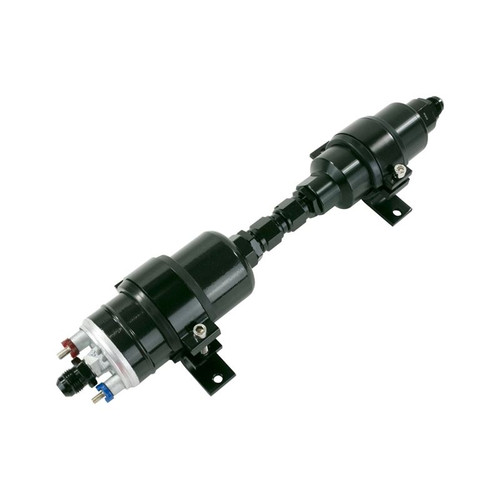 TSP JM1041KT-10-BK Universal Electric Inline EFI Fuel Pump/10 Micron Filter Kit, Black, Straight