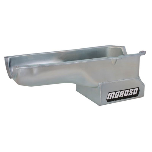 Moroso 20480 Oldsmobile V8 Oil Pan, Rear Sump, 7 Quart, 8 1/2 in. Deep, Zinc Oxide, Steel, Each