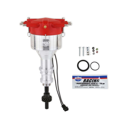 MSD Ignition 85824 SB Ford, Pro-Billet Flat-Top Distributor, Male/HEI, Magnetic