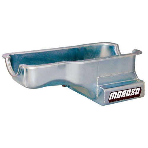 Moroso 20502 SB Ford, Street/Strip Oil Pan, Front Sump, 7 Quarts, Steel, Zinc