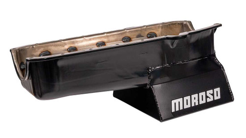 Moroso 20191 SBC Street/Strip Oil Pan, Rear Sump, 7 Quarts, Steel, Black Powdercoated, Each