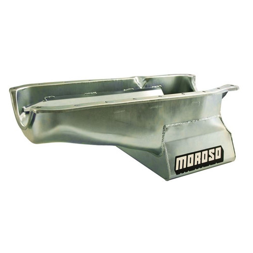 Moroso 20201 SBC Street/Strip Oil Pan, Rear Sump, 7 Quarts, Steel, Zinc