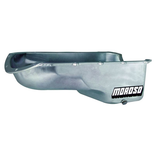 Moroso 20492 Pontiac V8, Street/Strip Oil Pan, Rear Sump, 5 Quarts, Steel, Zinc