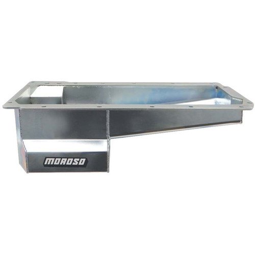 Moroso 20149 LS, Drag/Road Race Oil Pan, Rear Sump, 7 Quarts, Steel, Zinc