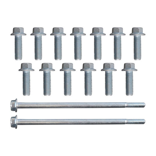 ICT Billet 551680 LS, Oil Pan Bolts, Hex Head, Steel, Natural, Set of 15