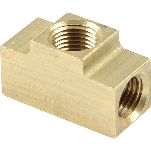 Allstar ALL50139 Tee Fitting, 1/8 in. NPT Female 2PK, Brass, Natural, Each