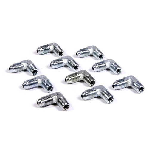 Allstar ALL50019-10 Fittings -04 AN to 1/8 in. NPT, 90 Degree, Zink, 10 Pack