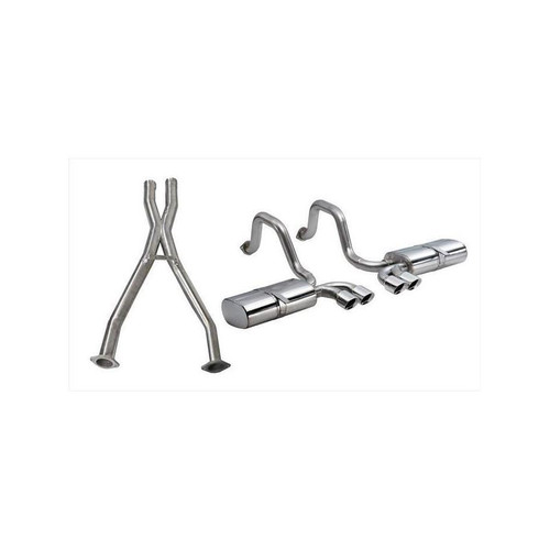 Corsa 14111CB 1997-2004 Corvette, Sport Cat-Back Exhaust System, Dual Into Four, 2 1/2 in.