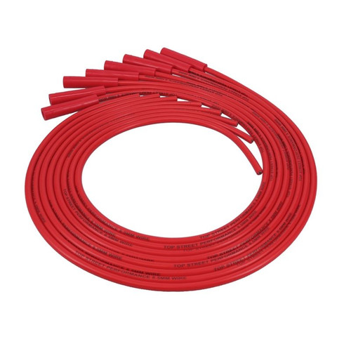 TSP 81225 GM LS, Universal Spark Wires 8.5 mm, Red, 180 Degree, Spiral Core, Cut-to-fit