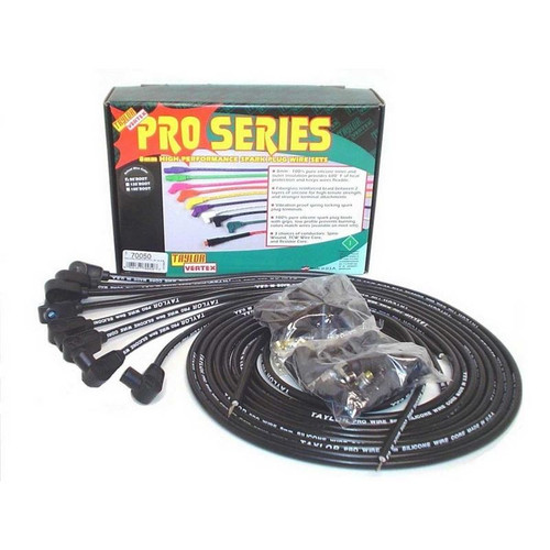 Taylor Cable 70050 V8 Pro Spark Plug Wires, Cut-to-fit, 8mm, Black, 90 Degree