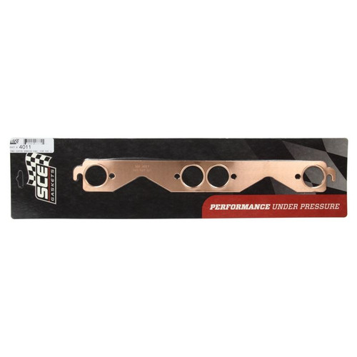 SCE Gaskets 4011 SB Chevy, Pro Copper Exhaust Gaskets, 1.5 x 1.5 in. Port, Pair