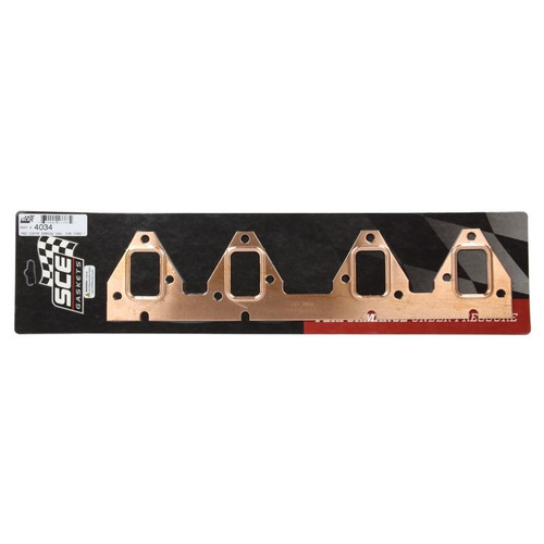 SCE Gaskets 4034 BB Ford, Pro Copper Exhaust Gaskets, 1.40 x 2.06 in. Port, Pair SCE Gaskets 4034 BB Ford, Pro Copper Exhaust Gaskets, 1.40 x 2.06 in. Port, Pair