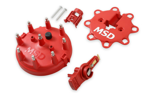 MSD 8482 Cap and Rotor Kit. Ford TFI V8, HEI Style, Red