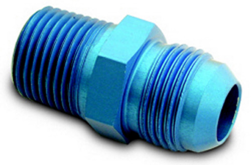 A-1 Products A1P81608 Fitting, Adapter, Straight, 8 AN Male to 3/8 in NPT Male, Aluminum, Blue Anodized, Each