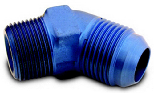 A-1 Products A1P82366 Fitting, Adapter, 45 Degree, 6 AN Male to 3/8 in NPT Male, Aluminum, Blue Anodized, Each