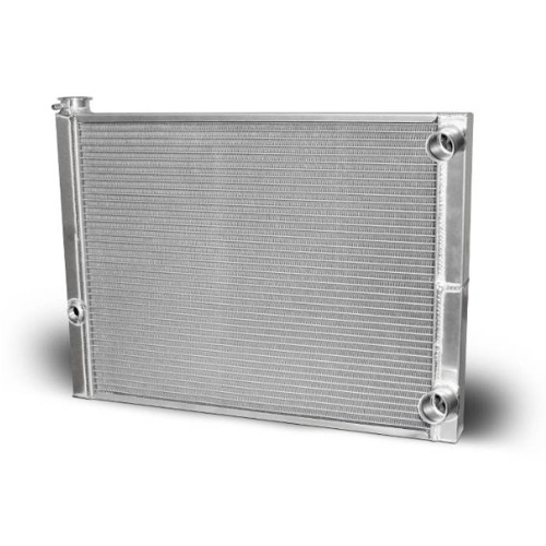 Afco Racing Products 80184NDP Radiator, 27.500 in W x 20 in H x 2 in D, Passenger Side Inlet, Passenger Side Outlet, Aluminum, Natural, Each