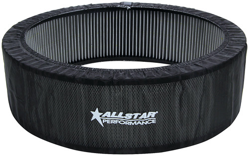 Allstar Performance ALL26220 Air Filter Wrap, Round, 14 in Diameter, 3 in Tall, Allstar Logo, Polyester, Black, Each