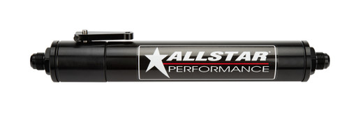 Allstar Performance ALL40197 Fuel Filter, In-Line, Element Required, 8 AN Male Inlet, 8 AN Male Outlet, Aluminum, Black Anodized, Each