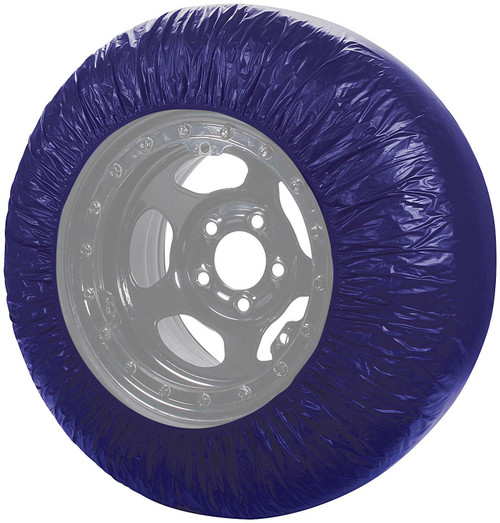 Allstar Performance ALL44222 Tire Cover, Dirt Tires, 85 to 89 in Circumference Tire, Vinyl, Blue, Set of 4