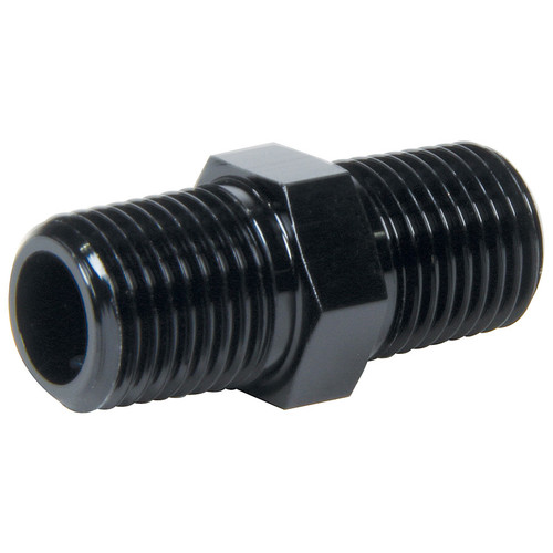 Allstar Performance ALL49780 Fitting, Adapter, Straight, 1/8 in NPT Male to 1/8 in NPT Male, Aluminum, Black Anodized, Each
