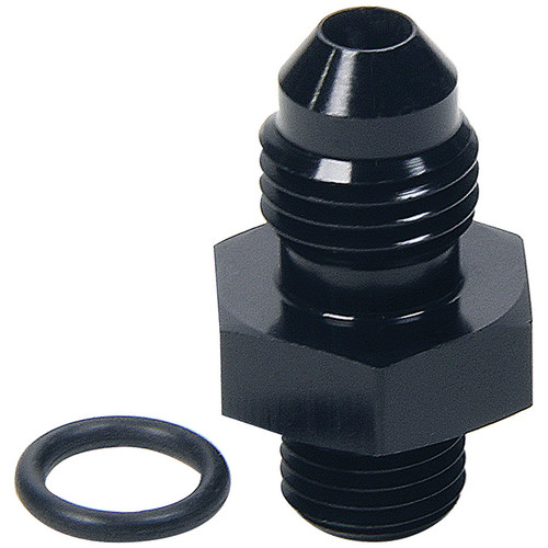 Allstar Performance ALL49830 Fitting, Adapter, Straight, 4 AN Male to 3 AN Male O-Ring, Aluminum, Black Anodized, Each