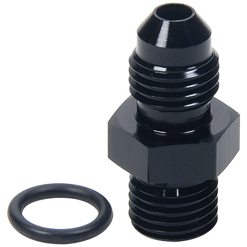 Allstar Performance ALL49831 Fitting, Adapter, Straight, 4 AN Male to 4 AN Male O-Ring, Aluminum, Black Anodized, Each