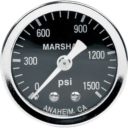 Allstar Performance ALL80218 1 1/2 in. Pressure Gauge,  0-1500 PSI, Dry Type, Black