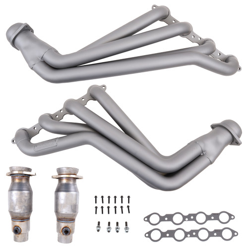 Bbk Performance 4054 Headers, Long Tube, 1-7/8 in Primary, Catted, High Flow Core, Steel, Titanium Ceramic, GM LS-Series, Chevy Camaro 2010-15, Kit
