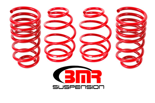 Bmr Suspension SP022R Suspension Spring Kit, 1.4 in Lowering, 4 Coil Springs, Red Powder Coat, Chevy Camaro 2010-15, Kit