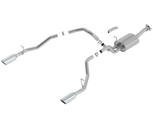 Borla 140753 Exhaust System, ATAK, Cat-Back, 3 in Diameter, Dual Rear Exit, 5 in Polished Tips, Stainless, Natural, Mopar Gen III Hemi, Ram Fullsize Truck 2019-22, Kit