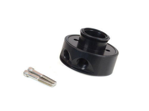 Canton 22-550 Oil Cooler Adapter, Sandwich, Bolt-On, 1/2 in NPT Female Inlet, 1/2 in NPT Female Outlet, Billet Aluminum, Black Anodized, Small Block Chevy, Each