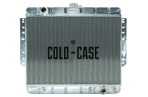Cold Case Radiators CHI566A Radiator, 28.750 in W x 23.500 in H x 3 in D, Driver Side Inlet, Passenger Side Outlet, Aluminum, Polished, GM B-Body 1966-68, Each