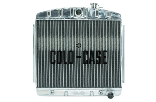 Cold Case Radiators CHT562A Radiator, 23.500 in W x 23.500 in H x 3 in D, Center Inlet, Passenger Side Outlet, Aluminum, Polished, Chevy V8, Chevy Fullsize Car 1955-57, Each
