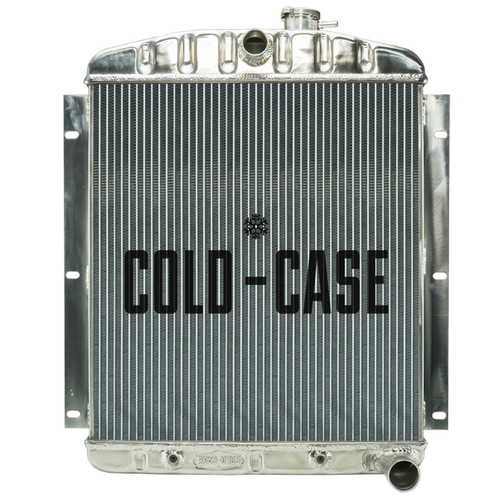 Cold Case Radiators GMT568A Radiator, 22.600 in W x 27 in H x 3 in D, Center Inlet, Passenger Side Outlet, Aluminum, Polished, Chevy Truck 1947-54, Each