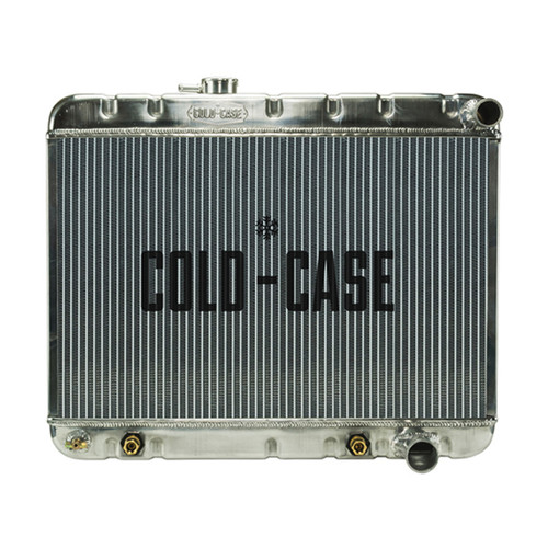 Cold Case Radiators GPG20 Radiator, 25.750 in W x 20.125 in H x 3 in D, Passenger Side Inlet, Passenger Side Outlet, Without Air Conditioning, Aluminum, Polished, Automatic, GM A-Body 1964-65, Each